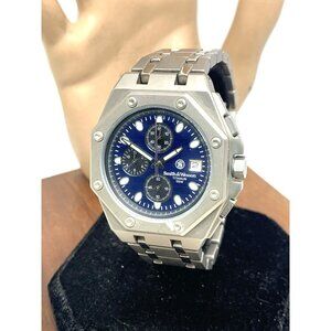 Smith & Wesson Titanium Men's Watch Blue Dial Date Quartz Chronograph 39mm
